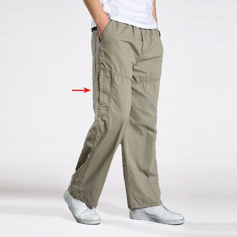 Brand Casual Pants men cargo pants cotton loose trousers mens pants overalls Multi Pocket Straight Joggers Homme 6XL