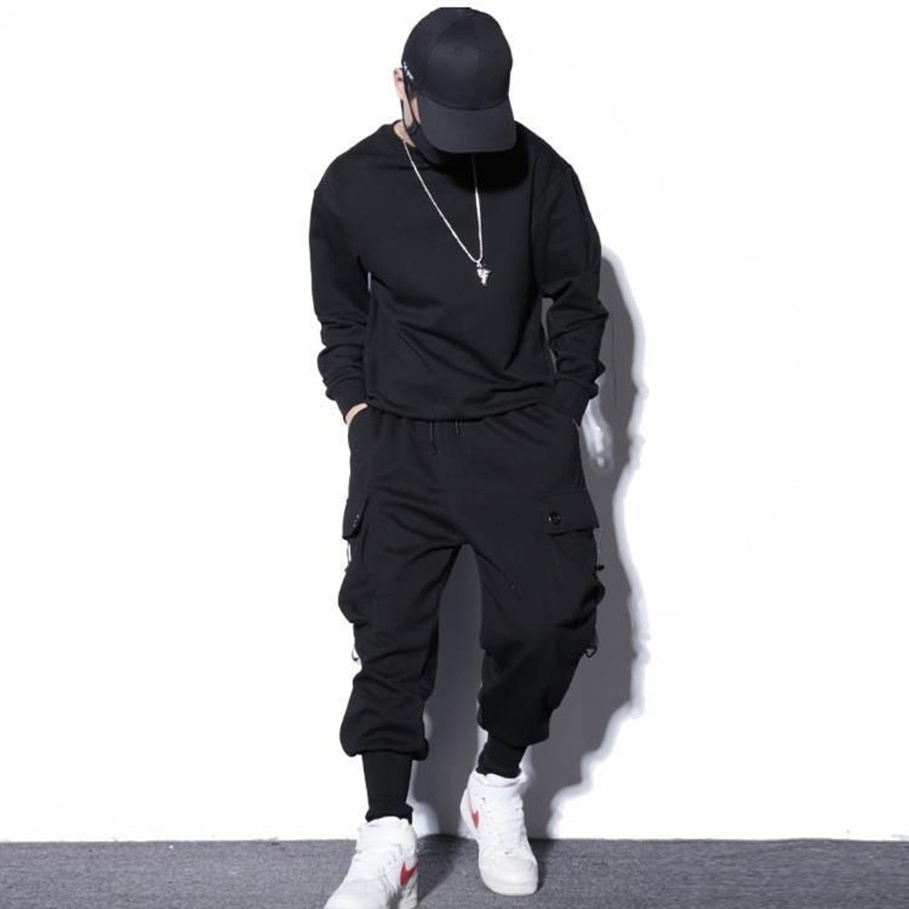 Loose Harem Pants Men Cargo Trousers Hip Hop Outdoor Casual Ankle Length Pant Fashion Streetwear Pocket Sweatpants