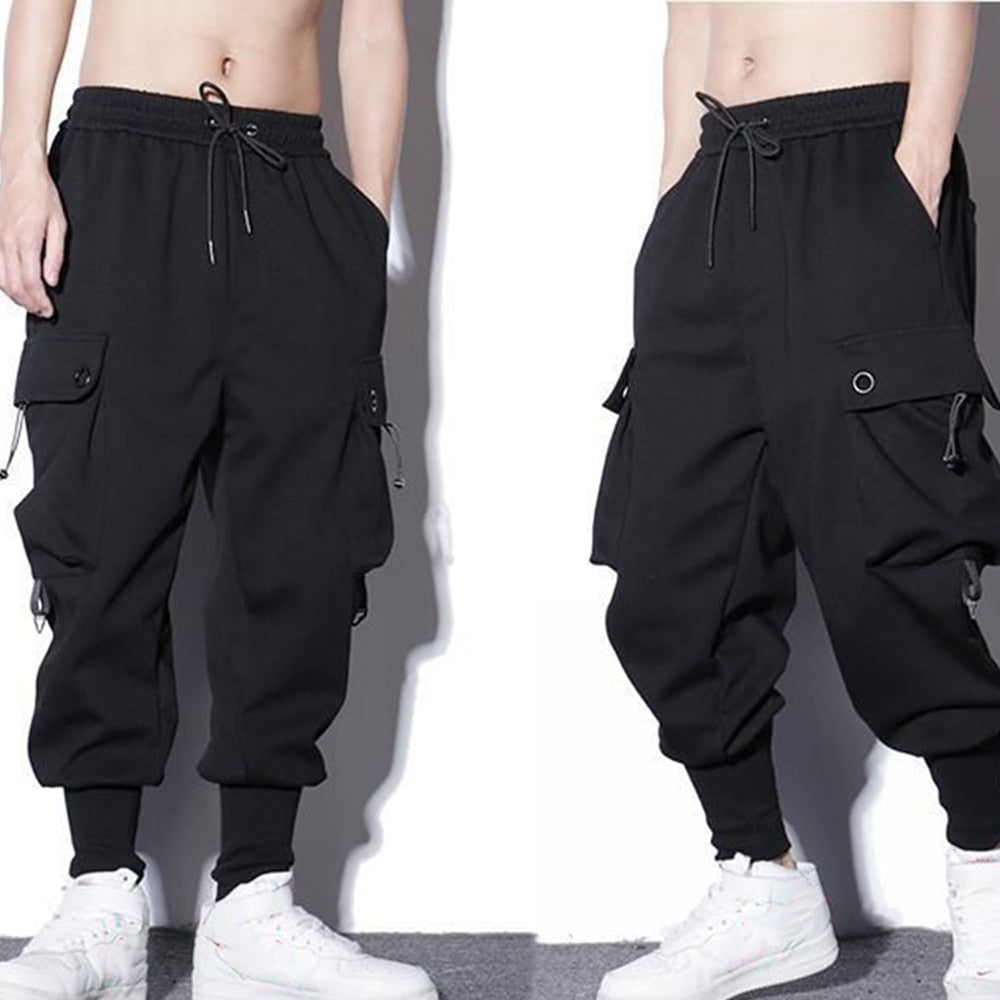 Loose Harem Pants Men Cargo Trousers Hip Hop Outdoor Casual Ankle Length Pant Fashion Streetwear Pocket Sweatpants